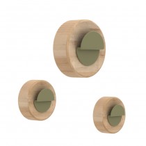 Attaccapanni Agent Solo Set 3pz By UNIVERSO POSITIVO - Rovere Naturale / Verde Khaki