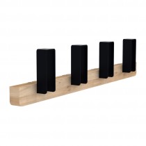 Merlin Large Coat Hanger Black by UNIVERSO POSITIVO - natural oak, coated metal